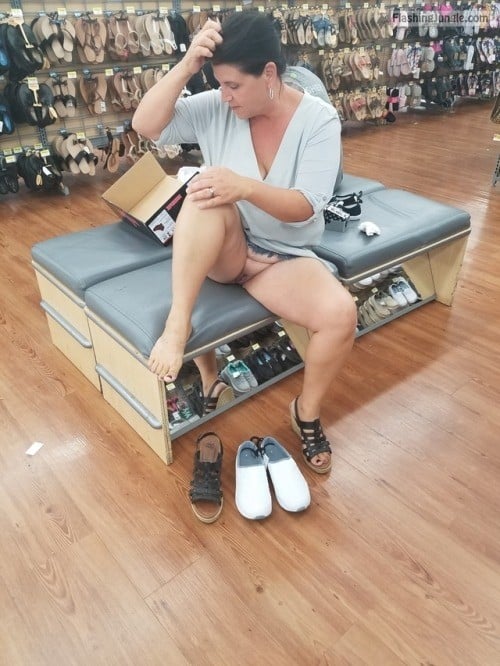No Panties While Shoe Shopping Images