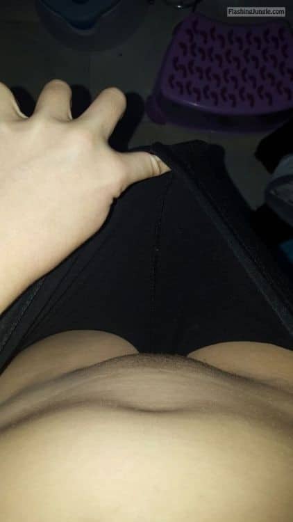 POV pic of my trimmed cunt no panties