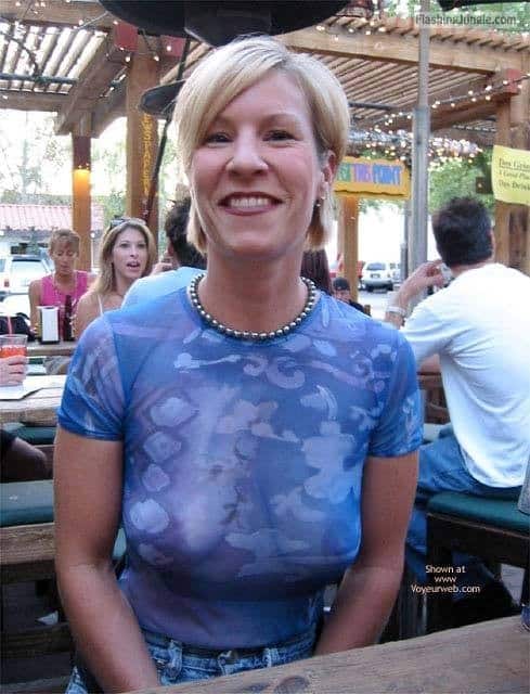 See Through Blouse Public