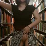 Conservative girl destroying stereotypes in lybrary