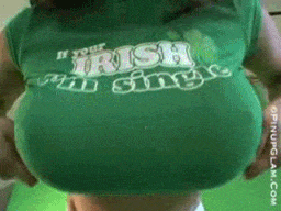 Massive juggs out of green t shirt bouncing gifs boobs flash 