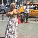 Cute blonde with cat ears flashing natural tits Santa Monica