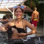 Teen blonde funny glasses