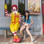 Pantyless Japanese girl in front of McDonald’s