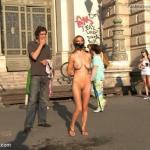 Blonde with perfect body public disgrase