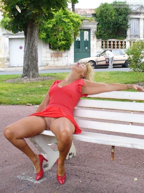 Hot Cougars Upskirt - Pantyless cougar in red dress and heels on park bench Bitch Flashing Pics,  Mature Flashing Pics, MILF Flashing Pics, No Panties Pics, Public Flashing  Pics, Pussy Flash Pics, Upskirt Pics from Google,