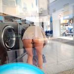 Caught pantyless at laundromat