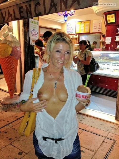 Ice Cream Breast Porn - Spanish wife flashing with ice cream Boobs Flash Pics, Hotwife Pics, MILF  Flashing Pics, Public Flashing Pics from Google, Tumblr, Pinterest,  Facebook, Twitter, Instagram and Snapchat.