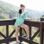 Petite girlfriend flashing pink panties in nature