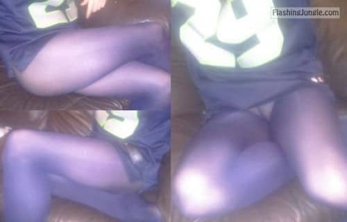 No Panties Pics  : violetlovespantyhose: Gameday! I have been wearing literally…