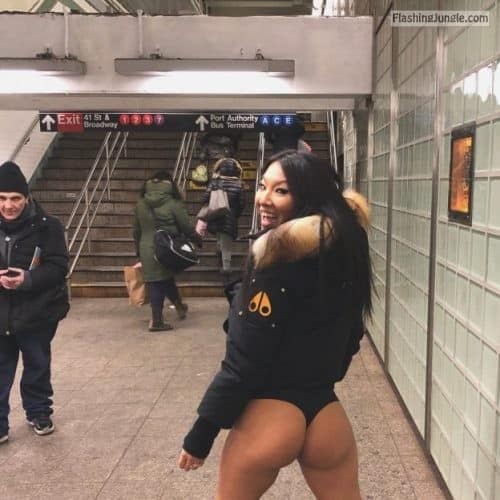 Public Flashing Pics  : nudist-voyeurs: Asa Akira, 32, participates in ‘No pants Subway…