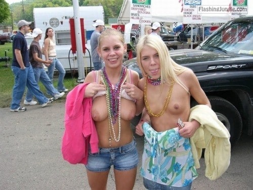 Public Nudity Pics  : enf-findings:Another two girls flash to earn their beads for…