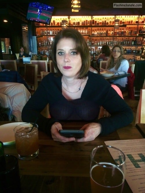 Public Flashing Pics  : storks49:Dinner with the wife!