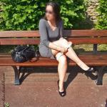morgane-love: Taking my panties off on a public bench in a…