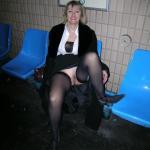 carelessinpublic:In a short skirt inside a train station and…