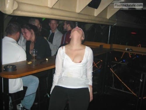 Public Flashing Pics  : carelessinpublic:Inside a bar and accidentally showing her…