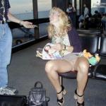 airplanebabes5: Pantyless upskirt at the airport waiting area …