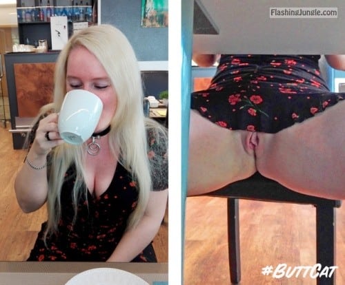 No Panties Pics  : mastersbuttcat: #buttcat during the breakfast in a hotel….