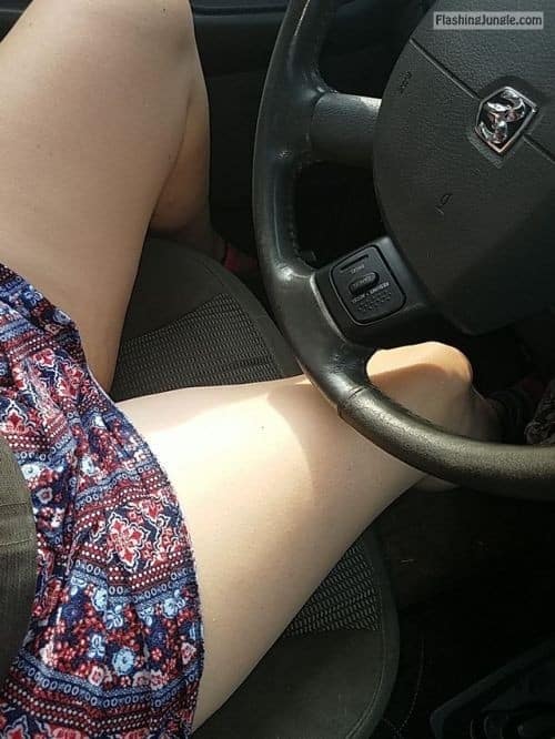 No Panties Pics  : stay-at-home-hoe: Left my panties hanging on his rearview