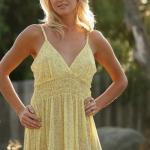 Hottie wears no panties under her see through dress