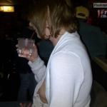 MILF nipple side boob at the bar