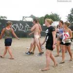 Naked studs walking among girls