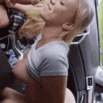 Friend’s wife sucking my big cock while i am driving a car
