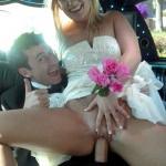 Bride riding best man cock in limo