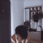 Fully naked slim dark haired girl with big boobs