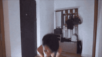 Flashing GIFS  : Fully naked slim dark haired girl with big boobs