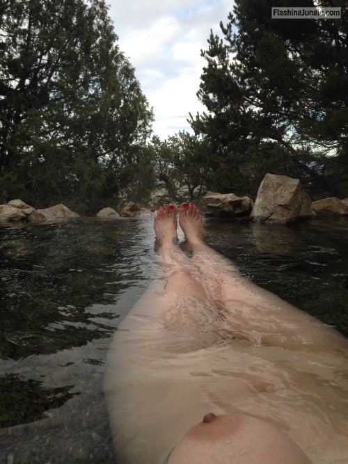 Public Flashing Pics  : Relaxing nude at Valley View Hot Springs
