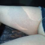 Shaved pussy flash while traveling pantyless