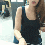 Horny at library – nerdy and fat teen touching herself in public