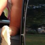 sneaky-panty-peeks:Climbing up in my big Dodge