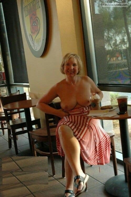 Chubby Blonde Milf Boobs Out Fun Boobs Flash Pics Hotwife Pics Milf Flashing Pics Public