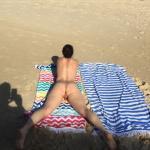 Sharing nude wife on public beach