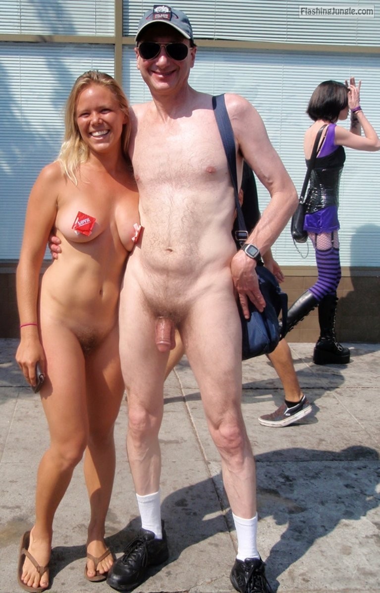flasher dick - Naked Couple flashing Folsom Street Fair, Exhibitionist Brucie Nude male flasher Exhibitionist Brucie caught exposing his dick nude in public with sexy naked blond girl, MILF flashing her boobs and pussy, San Francisco Folsom Street Fair or Bay to Breakers,... - Real Amateurs