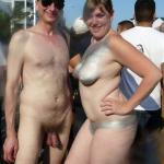 Naked Couple in public, Folsom Street Fair, Exhibitionist Brucie