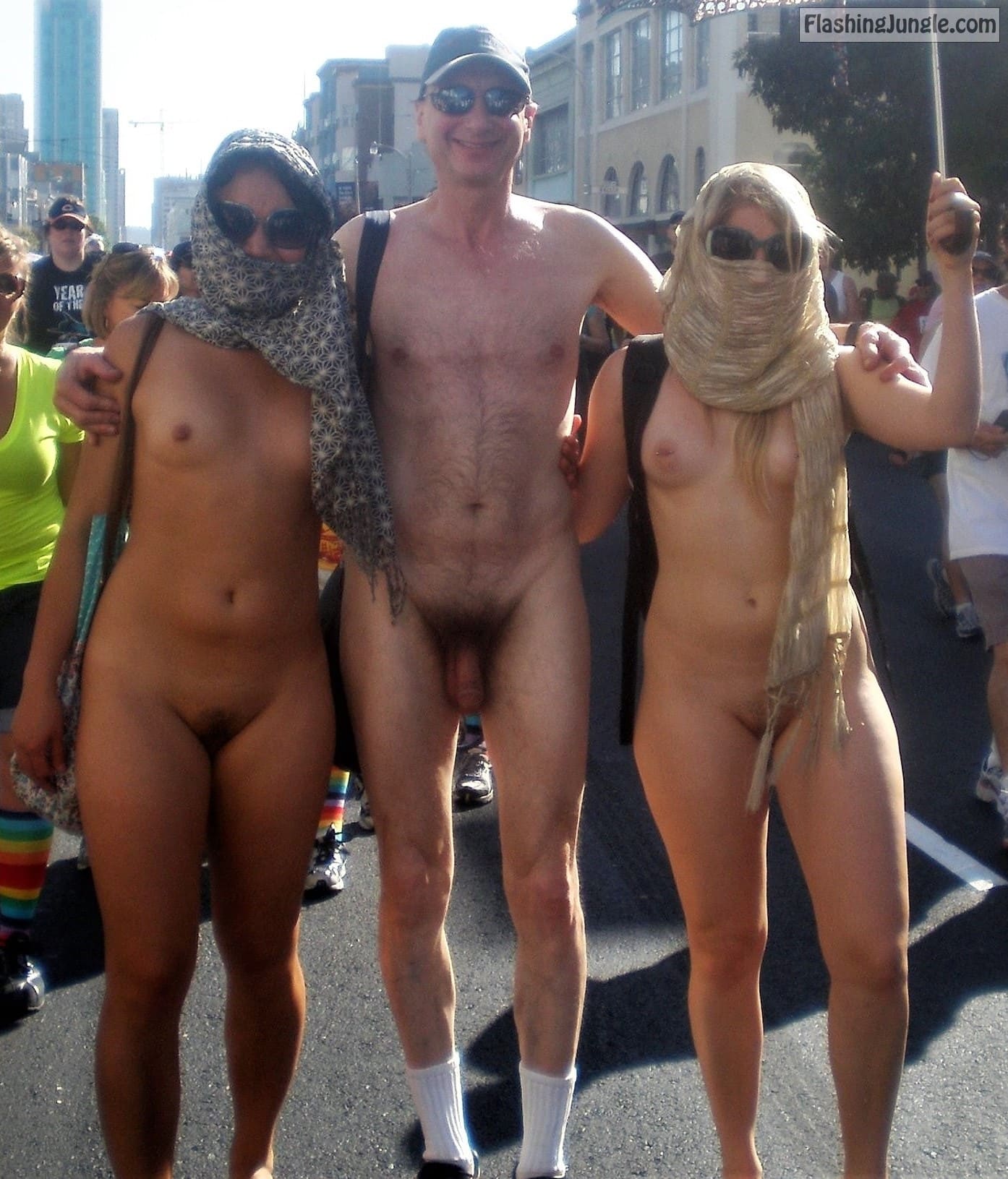 jb webcam topless зшсы - Two sexy nude girls with exhibitionist Brucie, Bay to Breakers nudists naked man flasher exhibitionist Brucie caught exposing himself nude in public with sexy girls, MILFs topless and nude, San Francisco Bay to Breakers or Folsom Street Fair, CFNM - Public Nudity Pics