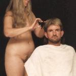 Getting a Trim From Naked Woman