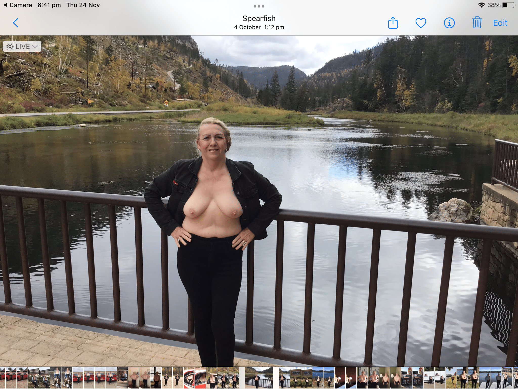 Getting my natural tits out at the lake real nudity mature howife boobs flash