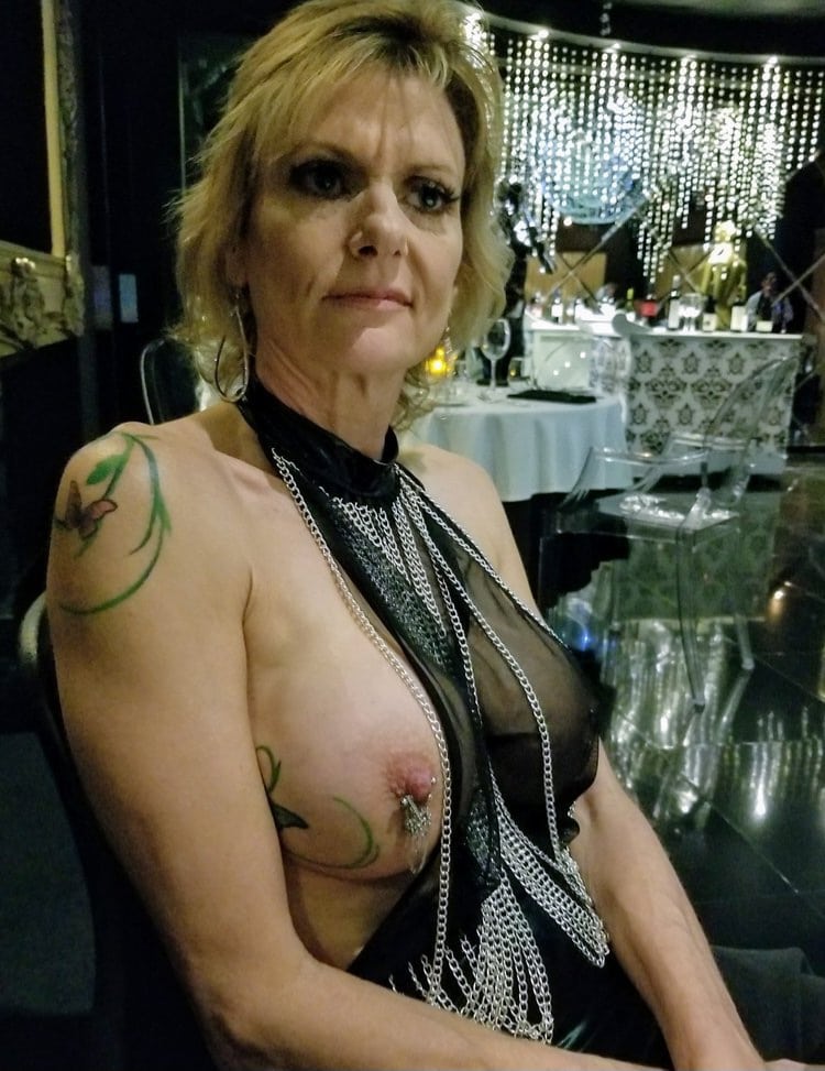 Real Amateurs Public Flashing Pics Mature Flashing Pics Hotwife Pics Boobs Flash Pics  : Slut wife appropriately dressed for dinner? Slut wife goes to dinner.