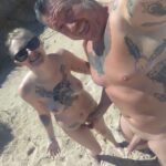 Tattooed exhibionist couple Outdoor selfie