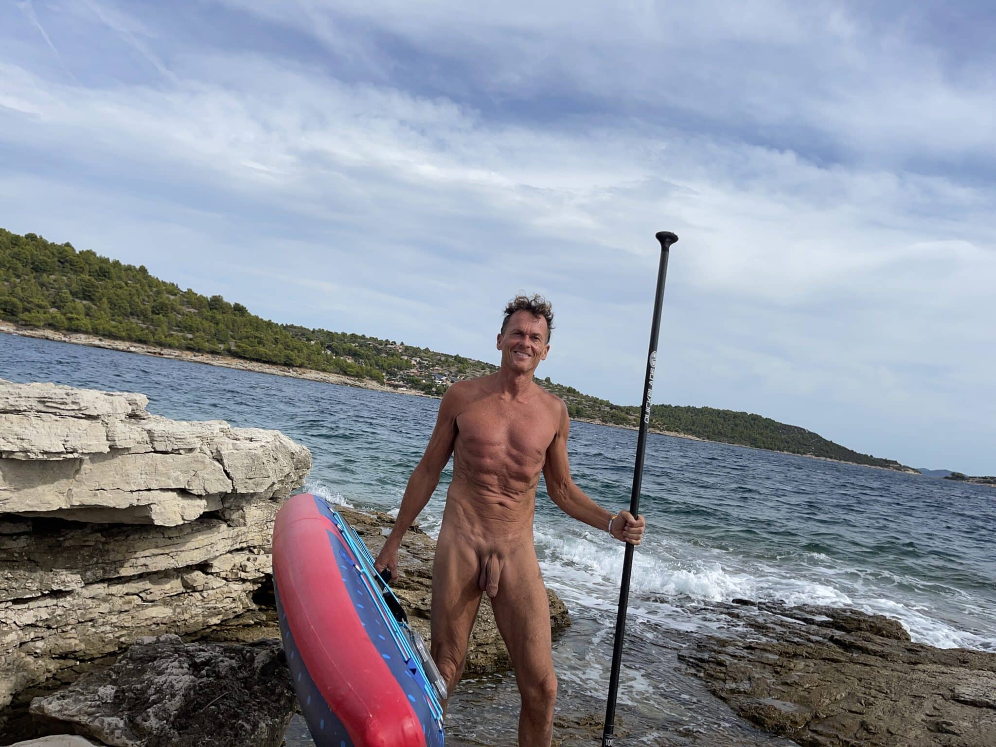 Paddleboarding naked real nudity