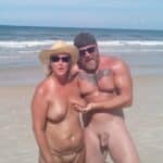 Nude couple on the beach