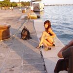 Naked in the docks area