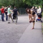 Caroline strips in public