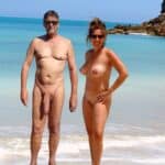 Stiff cock on the beach