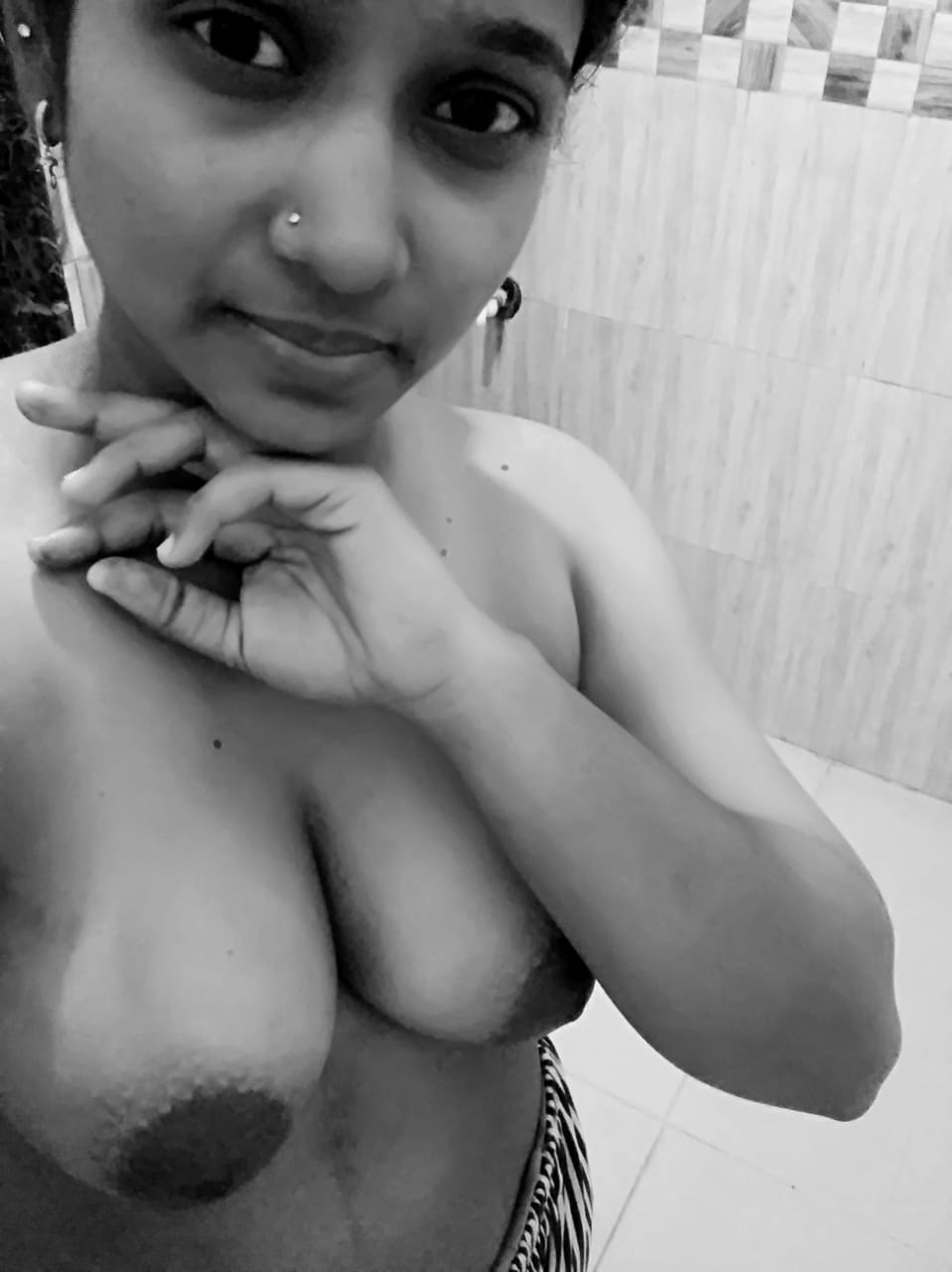 first bra nudity - MILF’s Bold Bathroom Confession A MILF's bold bathroom confession captured in black-and-white, showing her upper body with fingers crossed over her breasts, creating a silent, defiant state... - Boobs Flash Pics