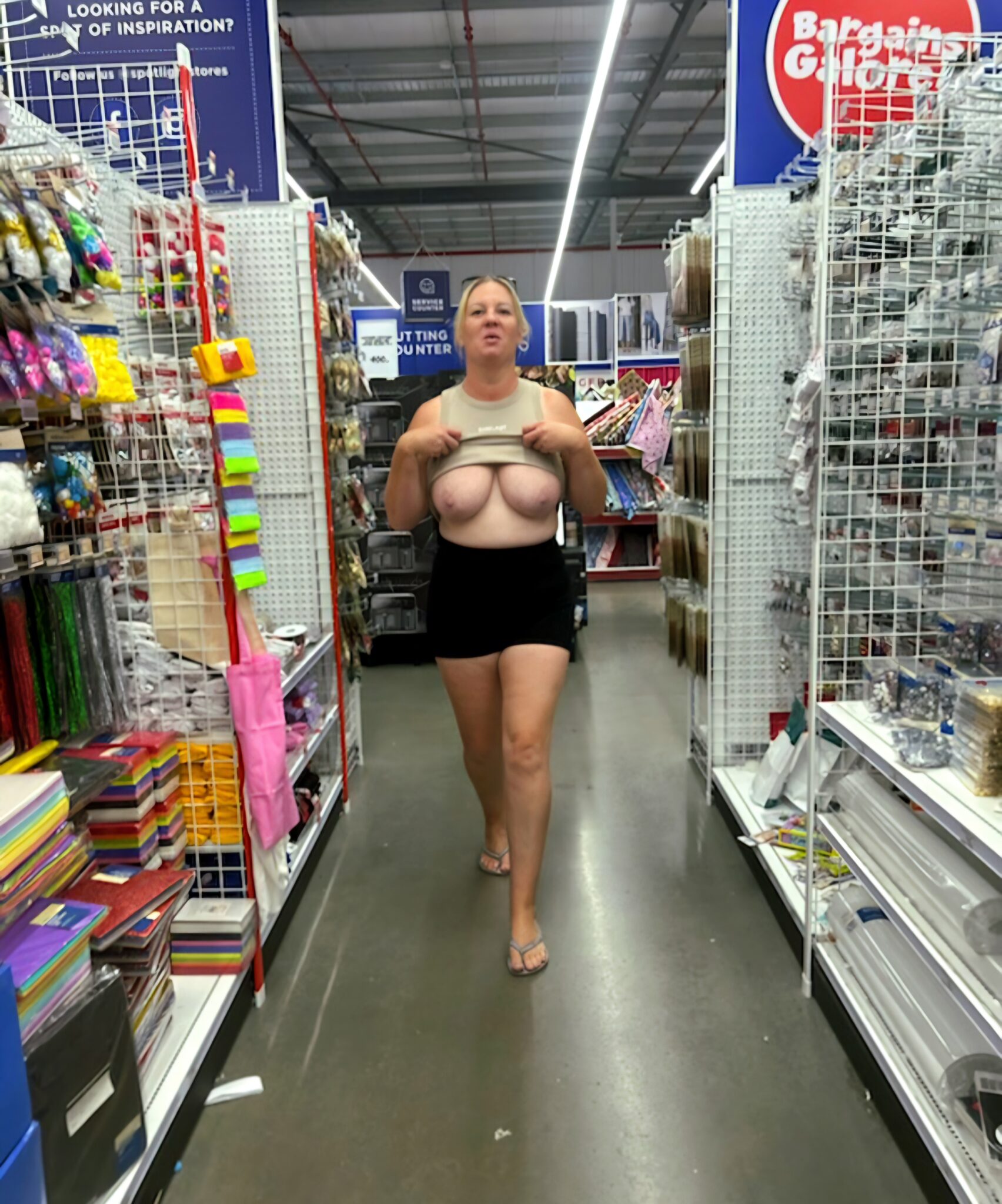 naked girls with nipple piercing in store reddit - Crafty Exposure: Flashing in the Aisle A woman flashes in a store aisle filled with craft supplies, her confidence unshakable under bright artificial lighting. - Bitch Flashing Pics